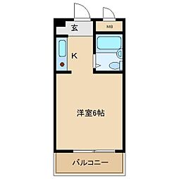 プリエール名神尼崎 1Kの間取図画像