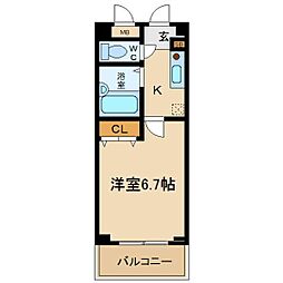 アクティ塚口 1Kの間取図画像