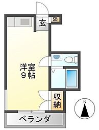 キューブ武庫川1 ワンルームの間取図画像