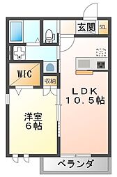 Aria塚口2 1LDKの間取図画像