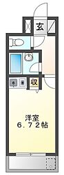 プライムコート武庫之荘 ワンルームの間取図画像