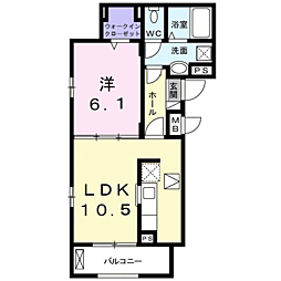 フォーチュンパーク 1LDKの間取図画像