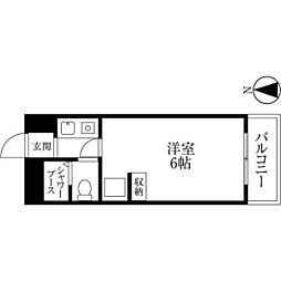 アメニティ塚口 1Kの間取図画像
