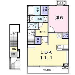 レゴリス1 1LDKの間取図画像