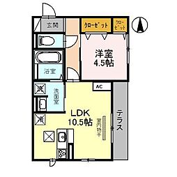 アクシス西宮北口 1LDKの間取図画像