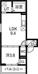トレフル・ロシェ尼崎 1LDKの間取図画像