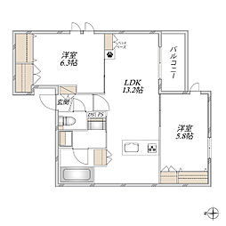 Maison Verite 武庫之荘 2LDKの間取図画像