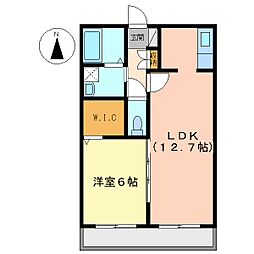 ヘーベルメゾンハナミズキ 1LDKの間取図画像