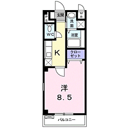 ガーラ鳴尾 1Kの間取図画像