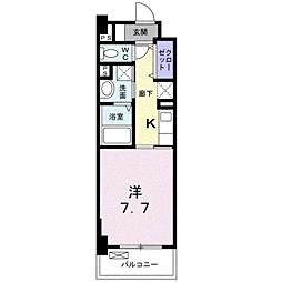 ミルト熊野 1Kの間取図画像