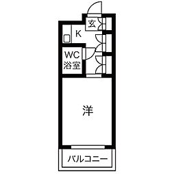 アーバンヴィレッジ武庫之荘 1Kの間取図画像