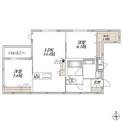 HEBEL MAISON My Plis 2LDKの間取図画像