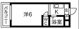 アーバンハイツ・テラモト 1Kの間取図画像