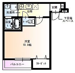 フジパレス西本町5番館 1Kの間取図画像