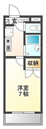 ジョリーアビタ白峰 1Kの間取図画像