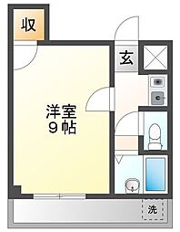 クレールステュディオ 1Kの間取図画像