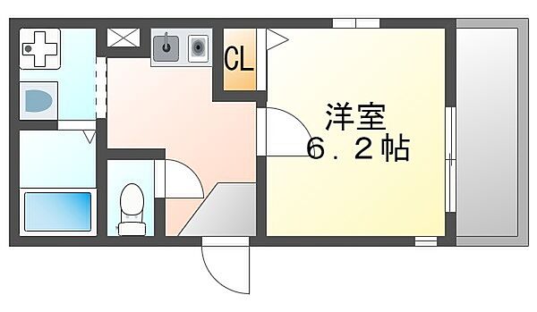 Flower尼崎 203｜兵庫県尼崎市昭和南通９丁目(賃貸マンション1K・2階・22.01㎡)の写真 その2