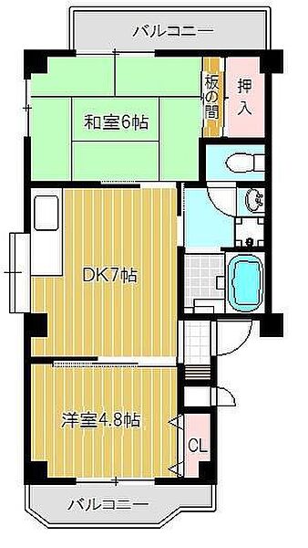 メゾンユニ 103｜兵庫県尼崎市東園田町８丁目(賃貸マンション2DK・1階・41.13㎡)の写真 その2