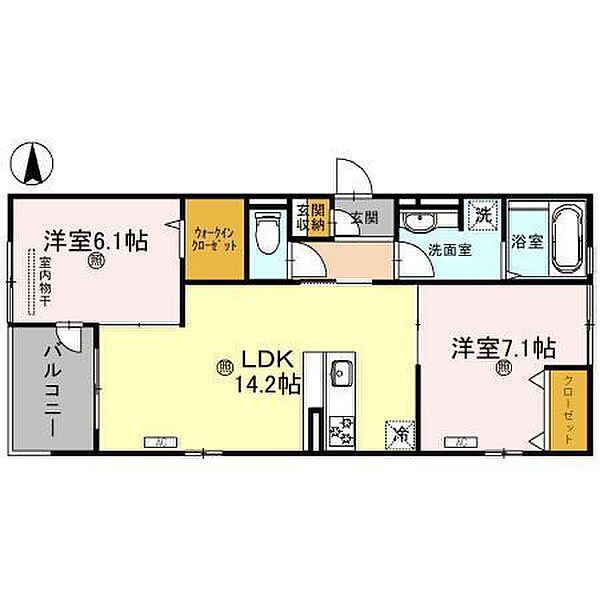 プラザ　エミネンス 201｜兵庫県尼崎市武庫之荘本町３丁目(賃貸アパート2LDK・2階・62.98㎡)の写真 その2