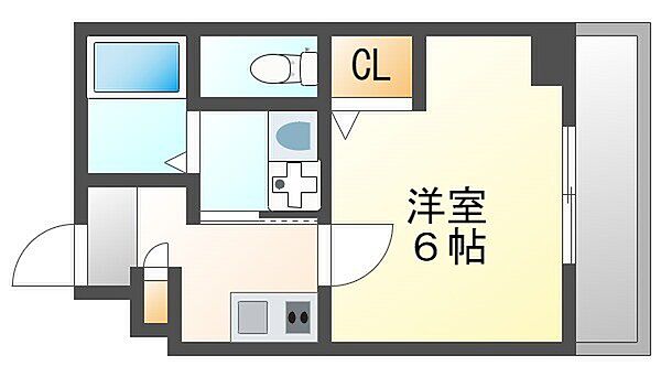 レーヴメゾン尼崎大物 404｜兵庫県尼崎市昭和通１丁目(賃貸マンション1K・4階・25.06㎡)の写真 その2