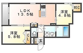 参番館 302 ｜ 兵庫県尼崎市塚口本町２丁目10-31（賃貸マンション2LDK・3階・57.31㎡） その2