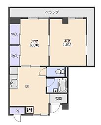 ブレイブマンション 2DKの間取図画像