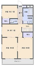 ホビーバーンズ 3DKの間取図画像