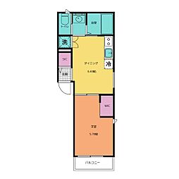 さいたま市大宮区大成町2丁目アパート 1DKの間取図画像