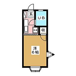 大宮北パレス 1Kの間取図画像