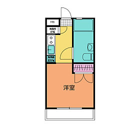 シティルームNOOK 1Kの間取図画像