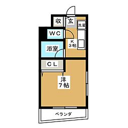 KANJISQUARE 1Kの間取図画像