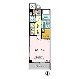 ブライトヒルズ 1Kの間取図画像