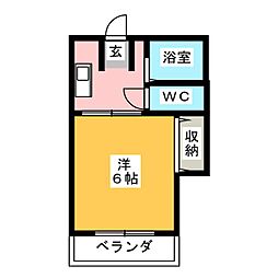 グランデュールメルヘン ワンルームの間取図画像