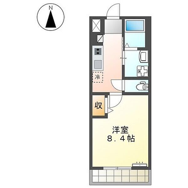 ユーロピュア　西山 107｜愛媛県松山市小坂5丁目(賃貸アパート1K・1階・29.75㎡)の写真 その2