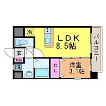 アルファ プレミアム 高砂 905 ｜ 愛媛県松山市高砂町1丁目（賃貸マンション1LDK・9階・29.70㎡） その2