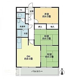 オーキッドテラス志津川 3DKの間取図画像