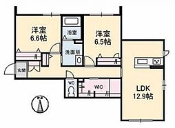 ユキコート椿 3階2LDKの間取り