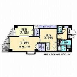 ヴェラヴィータ泉町3 2DKの間取図画像