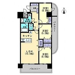 ブライムタワー古川 3LDKの間取図画像
