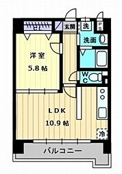 パルテールAISHIN 1LDKの間取図画像