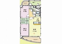 ブライムマンションはなみずき 2LDKの間取図画像