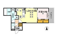 ベルナシェンテ南松山 1LDKの間取図画像