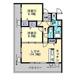 BRAIMOMOTESANDO2 2LDKの間取図画像