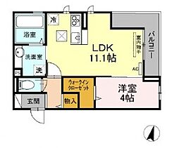 ケリスデール貴 1LDKの間取図画像