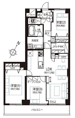 間取り 木場サニータウン 11階/1118