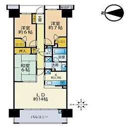 亀戸レジデンスブリーズフォート 3LDKの間取図画像