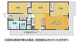 成田中央公園スカイハイツC棟 3LDKの間取図画像