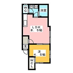 ベルプリム新子安 1LDKの間取図画像