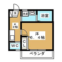 @AP 1Kの間取図画像