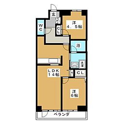 リバーシティ七番館 2LDKの間取図画像